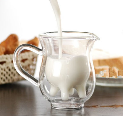 Creative Cow Double Layer Glass Creamer Cup