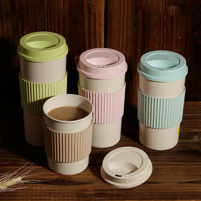 Reusable Travel Insulated Cup Tea Cup Wheat Straw