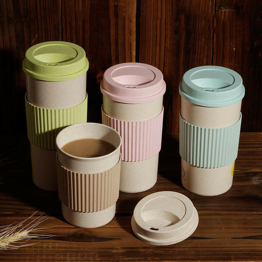 Reusable Travel Insulated Cup Tea Cup Wheat Straw